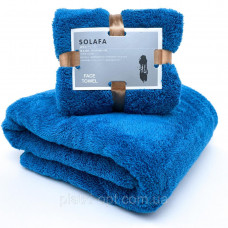 Комплект полотенец однотонный Solafa (микрофибра) бирюзовый