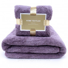 Комплект полотенец однотонный Home Textiles (микрофибра) лавандовый