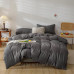 Постельное белье евро Colorful Home темно-серое (сатин)