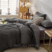 Постельное белье евро Colorful Home темно-серое (сатин)